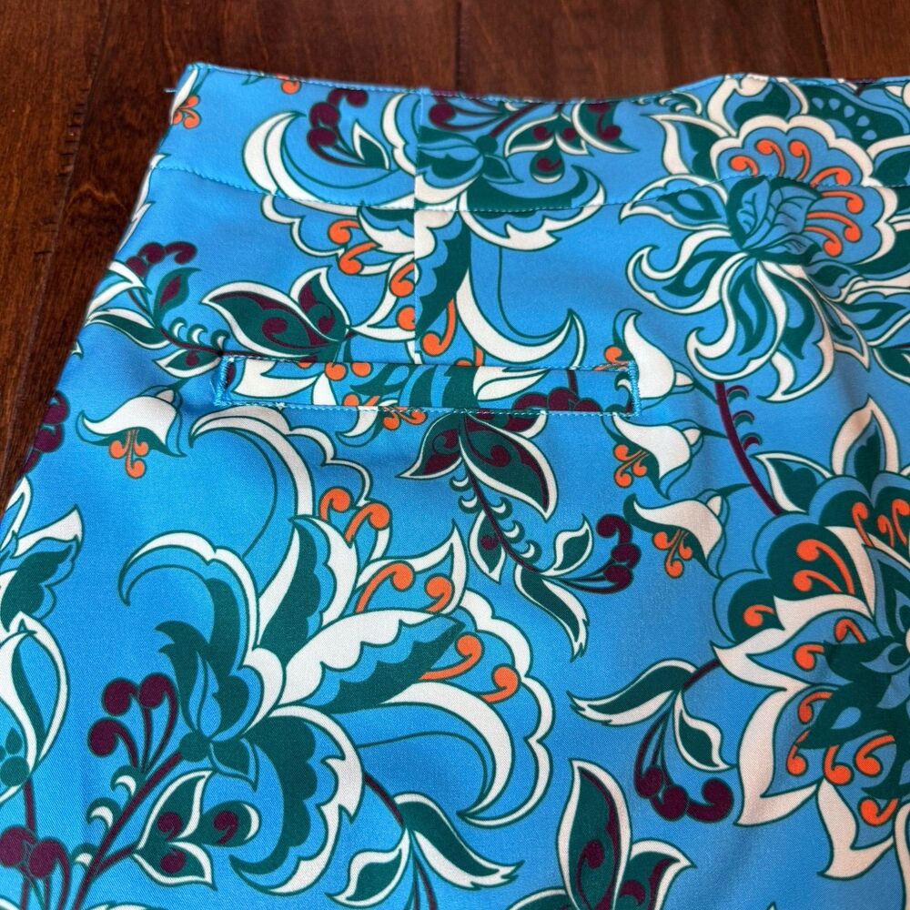 Lady Hagen Scarf Print Golf Skort Blue Orange size 2 Preppy Mosaic Athleisure - Picture 7 of 8